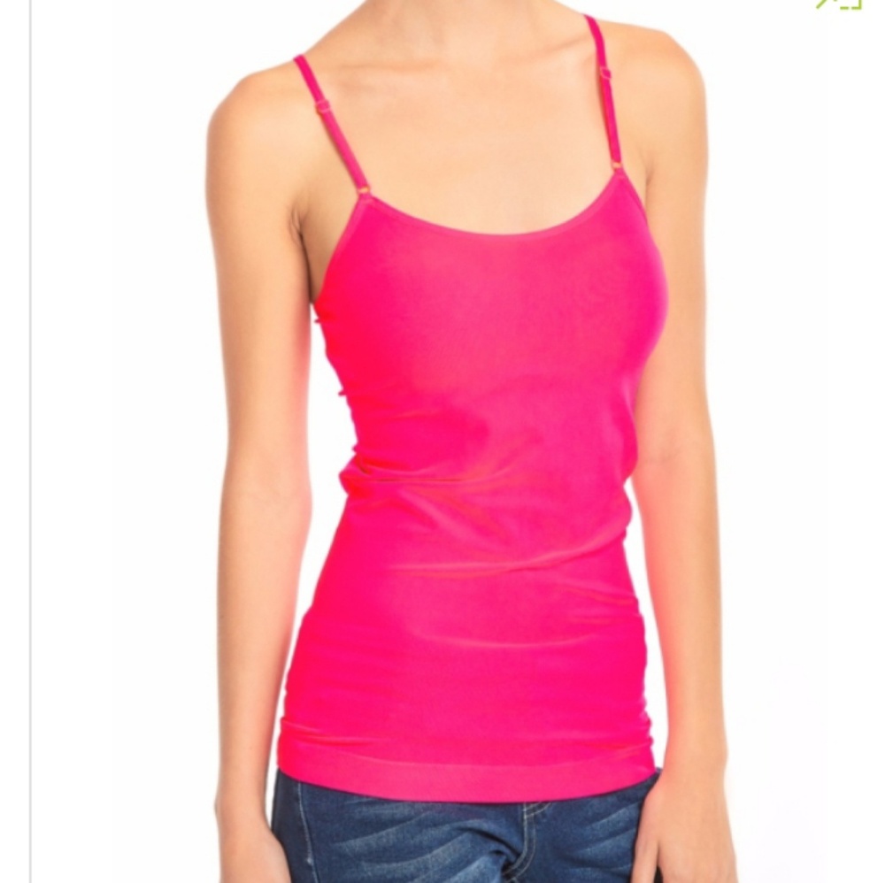 Hot Pink Tank Camisole Embellished Back - Picture 5 of 7
